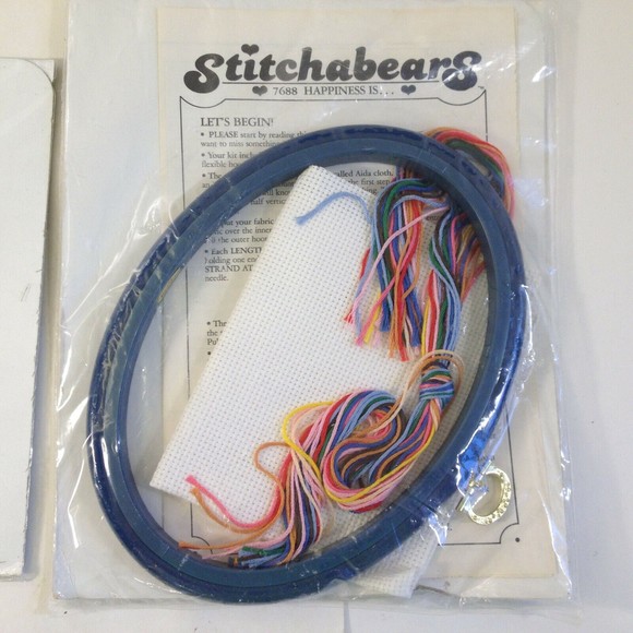 (2) Vintage Dimensions Cross Stitch The Greatest Catch Happiness is USA New - Picture 7 of 7